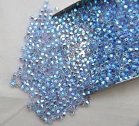 Swarovski (3/4mm) Light Sapphire AB 2X FC Bicones Beads Rainbow 36/72/144/432/720 Pieces (211) PREMIUM Materials, jewelry supplies