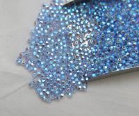 Swarovski (3/4mm) Light Sapphire AB 2X FC Bicones Beads Rainbow 36/72/144/432/720 Pieces (211) PREMIUM Materials, jewelry supplies