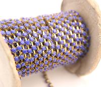 16 SS Rhinestone Chain Vintage Glass Pressed Chatons Royal Blue Opaque (4mm) 1/2/5/15 Meters embroidery materials, craft vintage findings