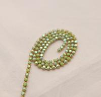 6 SS Rhinestone Chain Vintage Opaque Glass Peridot Aurore Boreale 2mm 1/2/5/15 Meters