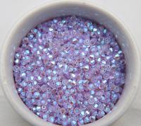 3/4mm Swarovski Violet AB 2X FC Bicones Rainbow Beads 36/72/144/432/720 Pieces vintage rare jewelry findings, embroidery materials, couture