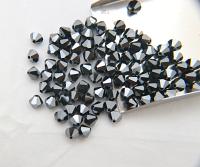 6/8 MM Jet Hematite 2X Swarovski Bicone Beads 12/36/72/144/288 Pieces (280) Haute couture embellishments, premium beads, vintage supplies