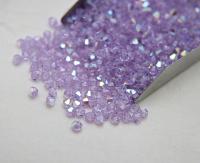 Swarovski (4mm) Violet AB Bicones beads 36/72/144/432/720 Pieces, rainbow beads, jewelry making, couture embellishments