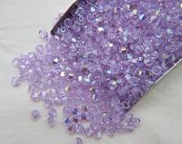Swarovski (4mm) Violet AB Bicones beads 36/72/144/432/720 Pieces, rainbow beads, jewelry making, couture embellishments
