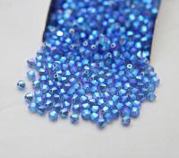 Swarovski (3/4mm) Sapphire AB 2X FC Bicones Rainbow Beads 36/72/144/432/720 Pieces, rainbow beads, jewelry making, couture embellishments