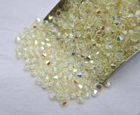 Swarovski (4mm) Jonquil AB Bicones 36/72/144/432/7200 Pieces rainbow beads, jewelry making, couture embellishments, embroidery materials