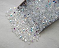 3/4mm Crystal Aurore Boreale Swarovski Bicone Crystal beads 36/72/144/432/720 Pieces rainbow beads, jewelry making, couture beading