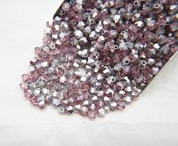 Swarovski (4mm) Light Rose Comet Argent Light Bicones 36/72/144/432/720 Pieces embroidery materials, jewelry making, vintage rare findings