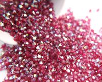 Swarovski (4mm) Ruby AB Bicones beads 36/72/144/432/720 Pieces, PREMIUM rainbow beads, jewelry making, embellishments, embroidery materials