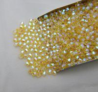 3/4mm Swarovski Citrine AB 2X FC Bicones beads 36/72/144/432/720 Pieces PREMIUM jewelry making, embroidery materials, couture embellishments