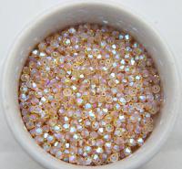 Swarovski (3/4mm) Light Topaz AB 2X FC Bicones Rainbow Beads 36/72/144/432/720 Pieces (226 AB) rainbow beads, jewelry making, couture