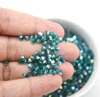 Swarovski (3/4mm) Emerald AB Bicone beads rainbow 36/72/144/432/720 Pieces embroidery materials, jewelry making, couture embellishments