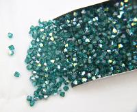 Swarovski (3/4mm) Emerald AB Bicone beads rainbow 36/72/144/432/720 Pieces embroidery materials, jewelry making, couture embellishments