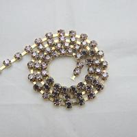 16 SS Rhinestone Chain Swarovski in Light Amethyst Satin 4mm 0.5/1/2/5/15 Meters vintage findings, strass chains, embroidery materials