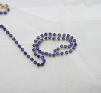 6 SS Rhinestone Chain Vintage Machine cut Cobalt Blue 2mm 1/2/5/15 Meters embroidery materials, jewelry making
