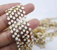 16 SS Rhinestone Chain Swarovski in White Alabaster 4mm 0.5/1/2/5/15 Meters vintage findings, strass chains