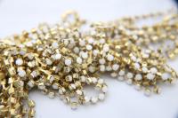 16 SS Rhinestone Chain Swarovski in White Alabaster 4mm 0.5/1/2/5/15 Meters vintage findings, strass chains