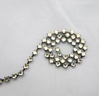 16ss Swarovski 2088 Chain in Flat Back Crystal Golden Honey (4mm) 0.5/1/2/5 Meters Vintage Black Settings Bridal Supplies|Jewelry Making