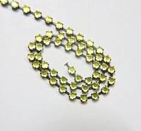 16ss Swarovski 2088 Chain in Flat Back Citrine (4mm) 0.5/1/2/5 Meters Vintage Black Settings Bridal Supplies|Jewelry Making, embellishments