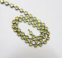 16ss Swarovski 2088 Chain in Flat Back Citrine (4mm) 0.5/1/2/5 Meters Vintage Black Settings Bridal Supplies|Jewelry Making, embellishments