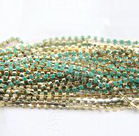 12 SS Swarovski Vintage Rhinestone Chain in Green Alabaster 3mm 0.5/1/2/5 Meters Wedding Bridal Supplies|Jewelry Making|Decoration, strass