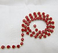 16 SS Rhinestone Chain Swarovski in Dark Red Coral 4mm 0.5/1/2/5/15 Meters vintage findings, strass chains