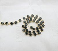 16 SS Rhinestone Chain Swarovski in MORION 4mm 0.5/1/2/5/15 Meters vintage findings, strass chains, embroidery materials, vintage findings