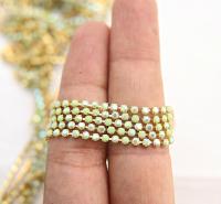 6 SS Rhinestone Chain Vintage Opaque Glass Peridot Aurore Boreale 2mm 1/2/5/15 Meters