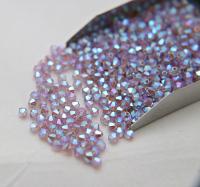 4mm Swarovski Light Amethyst AB 2X FC Bicones rainbow beads 36/72/144/432/720 Pieces rainbow beads, jewelry making, couture embellishments