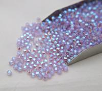3/4mm Swarovski Violet AB 2X FC Bicones Rainbow Beads 36/72/144/432/720 Pieces vintage rare jewelry findings, embroidery materials, couture