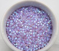 3/4mm Swarovski Violet AB 2X FC Bicones Rainbow Beads 36/72/144/432/720 Pieces vintage rare jewelry findings, embroidery materials, couture