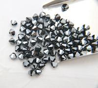 6/8 MM Jet Hematite 2X Swarovski Bicone Beads 12/36/72/144/288 Pieces (280) Haute couture embellishments, premium beads, vintage supplies