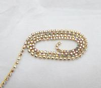 14PP Rhinestone Chain Swarovski vintage Aurore Boreale rainbow 2mm (0.5/1/2/5 meters) Wedding Bridal Supplies|Jewelry Making|decorations