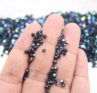 3mm Preciosa JET AB rainbow Bicones beads 36/72/144/432/720 Pieces jewelry making findings, embroidery materials, couture embellishment