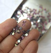 12SS Swarovski Flatbacks in Crystal Chaton Amethyst 2088 (3.2mm) Made in Austria 72/144/720/1440 Pieces Nail art decoration, craft supplies