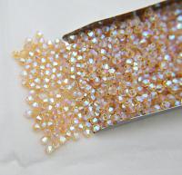 Swarovski (3/4mm) Light Topaz AB 2X FC Bicones Rainbow Beads 36/72/144/432/720 Pieces (226 AB) rainbow beads, jewelry making, couture