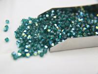 Swarovski (3/4mm) Emerald AB Bicone beads rainbow 36/72/144/432/720 Pieces embroidery materials, jewelry making, couture embellishments