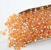 4mm Swarovski Topaz AB Bicones beads 36/72/144/432/720 Pieces (203) jewelry making, rare findings, embroidery couture, premium materials