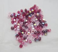 4mm Swarovski Pink Mixes in Aurore Boreale Bicones rainbow beads, 36/72/144/432/720 Pieces jewelry making, jewelry making, embroidery