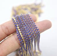 6 SS Rhinestone Chain Vintage Machine cut Cobalt Blue 2mm 1/2/5/15 Meters embroidery materials, jewelry making