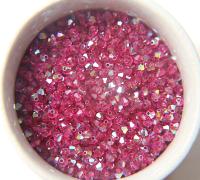 4mm Swarovski Fuchsia AB Bicones rainbow beads 36/72/144/432/720 Pieces rainbow beads, jewelry making, couture embellishments, embroidery