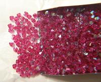 4mm Swarovski Fuchsia AB Bicones rainbow beads 36/72/144/432/720 Pieces rainbow beads, jewelry making, couture embellishments, embroidery