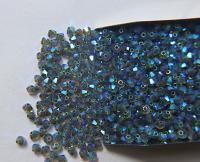Swarovski (3/4mm) Olivine AB 2X FC Bicones 36/72/144/432/720 Pieces (228 AB) rainbow beads, jewelry making, couture embellishments