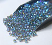 Swarovski (3/4mm) Olivine AB 2X FC Bicones 36/72/144/432/720 Pieces (228 AB) rainbow beads, jewelry making, couture embellishments