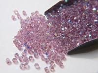 Swarovski (3/4mm) Light Amethyst AB Bicones BEADS 36/72/144/432/720 Pieces jewelry making, rainbow beads, embroidery materials