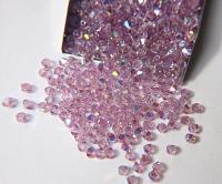 Swarovski (3/4mm) Light Amethyst AB Bicones BEADS 36/72/144/432/720 Pieces jewelry making, rainbow beads, embroidery materials