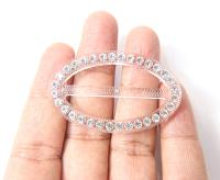 Swarovski Buckle - Clear/Black, Oval clothing accessories, tailoring, belts, embellishments, wedding decorations, crafts supplies