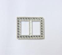 Swarovski Buckle - Clear/Black, rectangle clothing accessories, tailoring, belts, embellishments, wedding decorations, crafts supplies