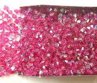 4mm Swarovski Fuchsia AB Bicones rainbow beads 36/72/144/432/720 Pieces rainbow beads, jewelry making, couture embellishments, embroidery