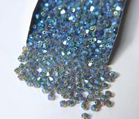 Swarovski (3/4mm) Olivine AB 2X FC Bicones 36/72/144/432/720 Pieces (228 AB) rainbow beads, jewelry making, couture embellishments